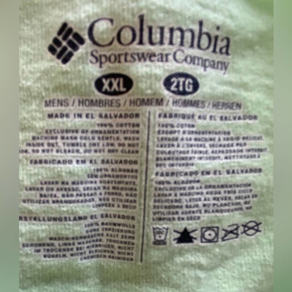 Mens shirt Columbia lime green fishing pic back short sleeve PFG tee shirt. XXL - Picture 9 of 9